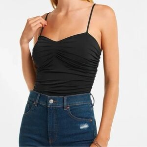 NWOT Express Black Ruched ‘Body Contour’ Tank Bodysuit